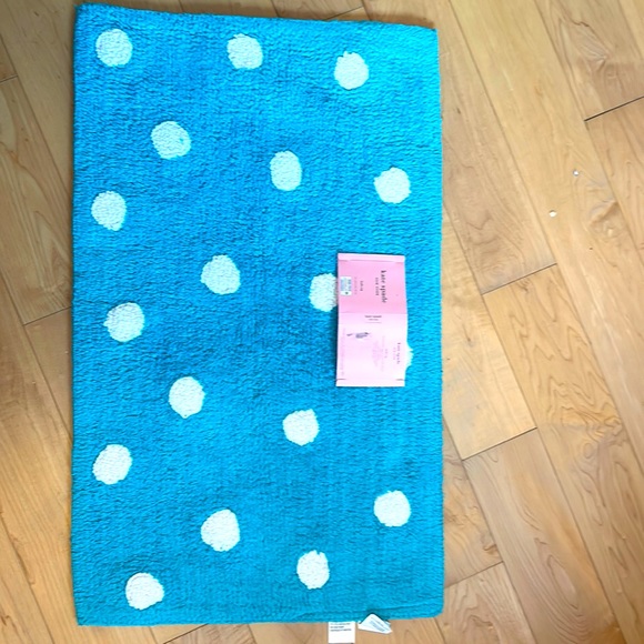 kate spade Other - Kate Spade ♠️ Blue Polka Dot Bath Mat